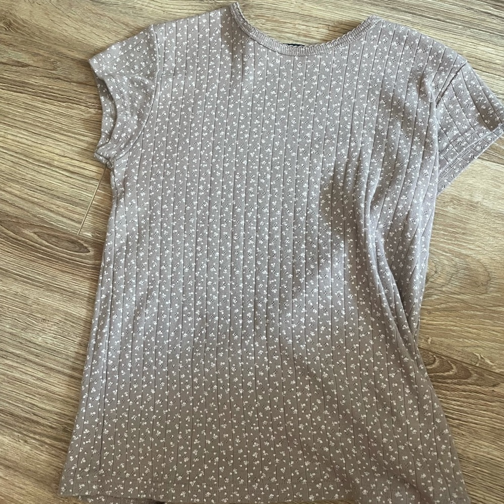 Brandy Melville Pink Floral Tee